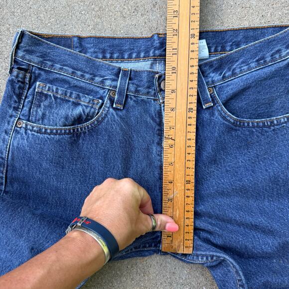 Vintage Y2K Levi's 502 Super Low Button Fly Blue Jeans Jr. 32x32 (fit smaller) - Picture 9 of 14